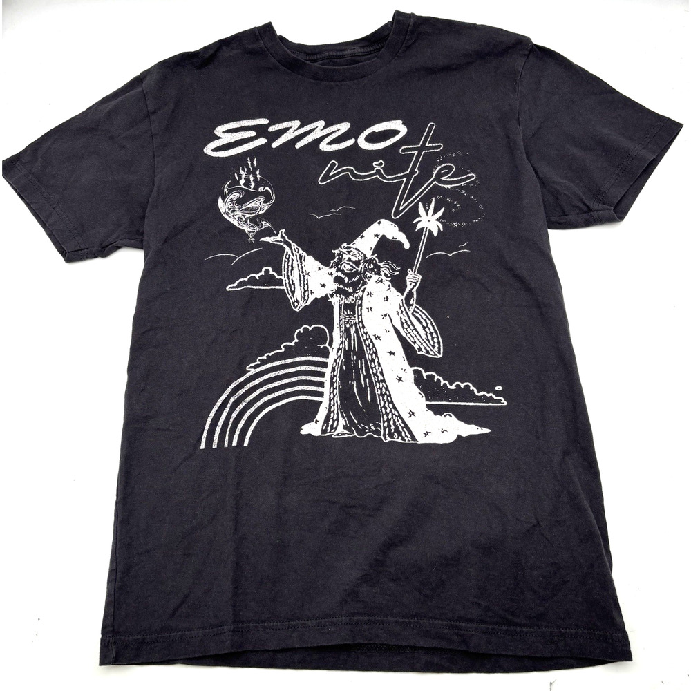 Emo Nite Black Jersey Dark Wizard Graphic Print Unisex T-shirt M Emo Scene Goth